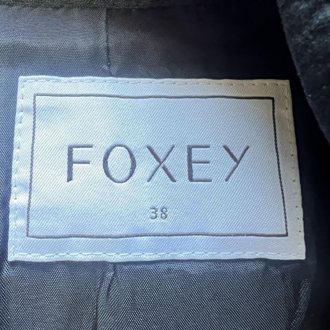 【良品】FOXEY 膝丈ワンピース ネイビー 38 半袖 Ｖネック フリル　フォクシー　M　紺　フレンチスリーブ_画像8