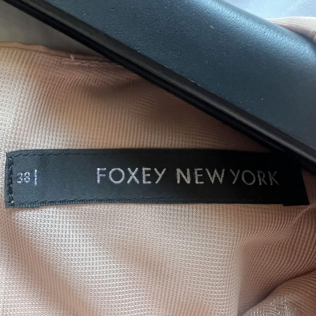 【美品】FOXEY NEW YORK 膝丈ワンピース フレア 38 ピンク フォクシーニューヨーク　フレンチスリーブ_画像7