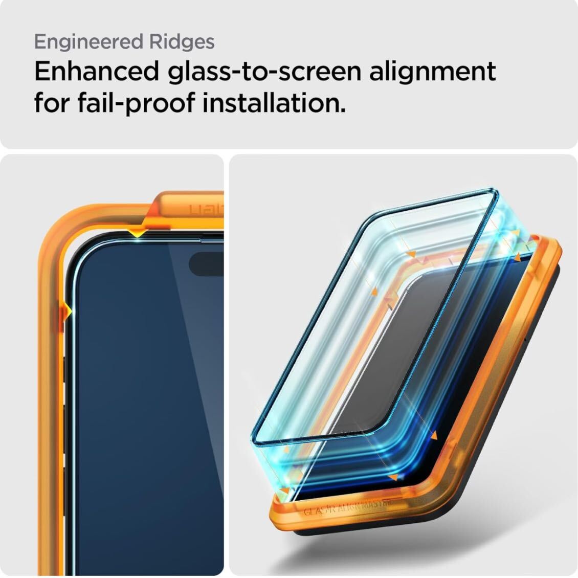 Spigen AlignMaster ガラスフィルム iPhone 15 用 ガイド枠付き iPhone15 対応 保護フィルム 2枚入 送料無料の画像5