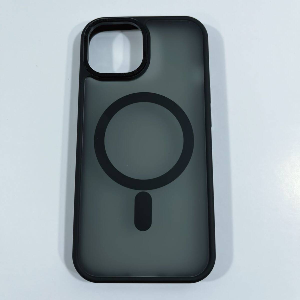 iPhone 15 ケース MagSafe対応 ワイヤレス充電 マット感 半透明 指紋防止 メタル レンズ保護 耐衝撃 アイフォン15カバー ブラック 送料無料_画像8