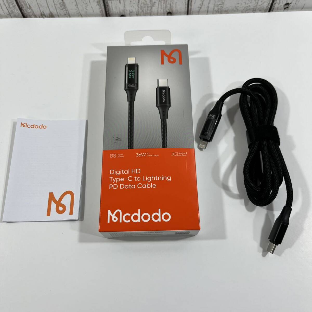 Mcdodo USB Type-C ライトニングケーブル 出力スクリーン 1.2m 36W PD急速充電 高速データ転送 充電ケーブル スマートデュアルチップ搭載