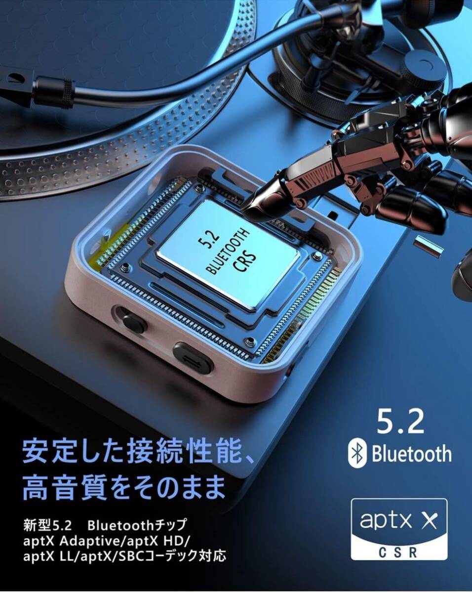 Eletoker Bluetooth 5.2 トランスミッター レシーバ ー aptx-LL aptX HD aptX-Adaptive対応 ハンズフリー通話対応 低遅延 受信機 送信機 の画像2
