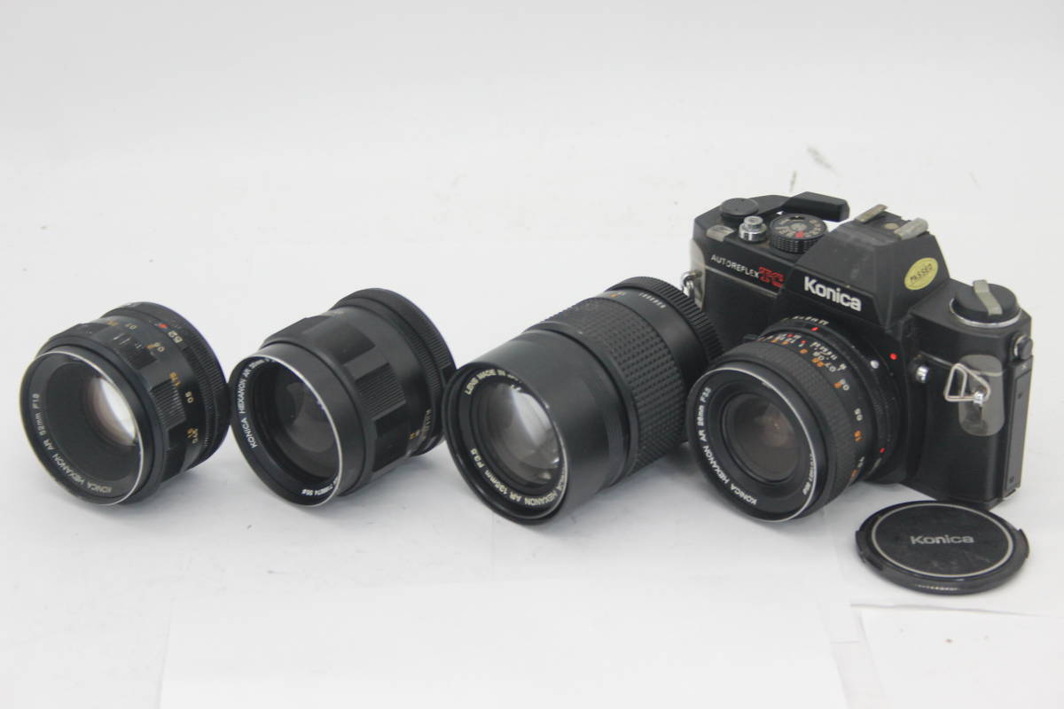 【返品保証】 コニカ Konica Autoflex TC ブラック Hexanon AR 135mm 28mm F3.5 35mm F2.8 52mm F1.8 ボディレンズセット s3680
