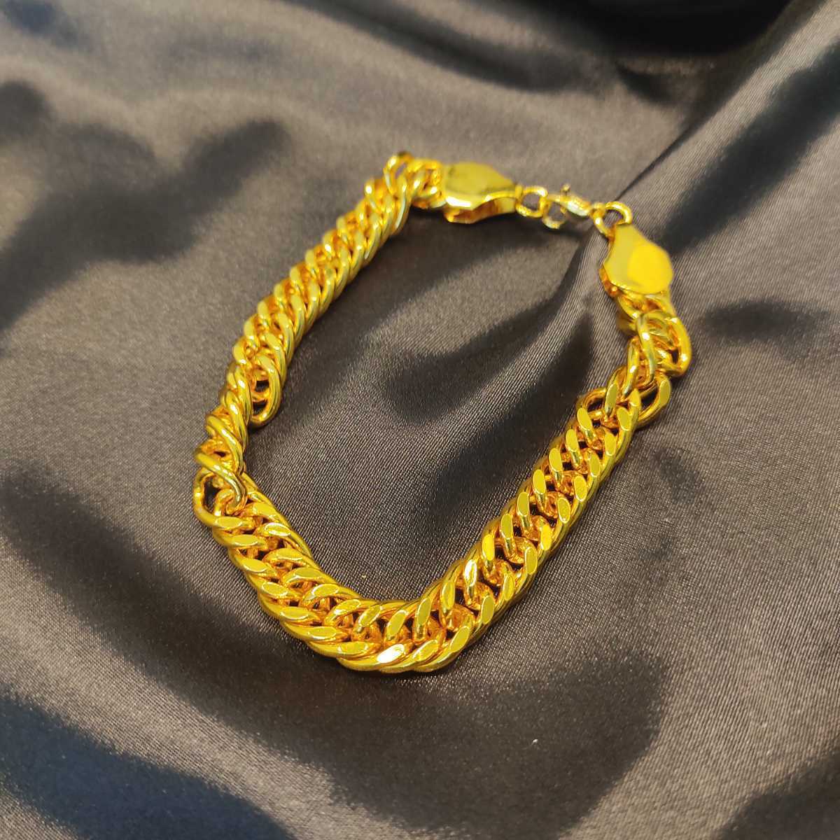 1円スタート 喜平チェーン ブレスレット 18K Gold Plated 18KGP 鍍金 イエローゴールド Bracelet 20cm メンズ レディース ユニセックス 145_画像4