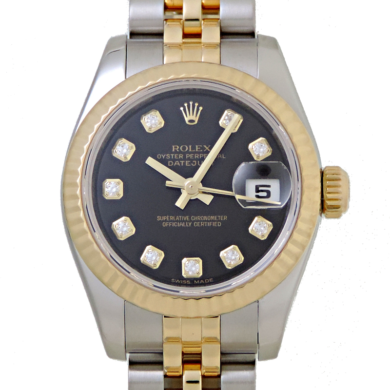 ［銀座店］ROLEX ロレックス デイトジャスト 10P ダイヤモンド Z番 2006年製 179173G 腕時計 レディース DH80081_画像1