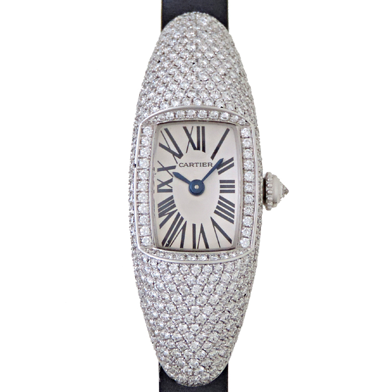 ［飯能本店］CARTIER カルティエ リーブル カスク ウォッチ SM ダイヤモンド WJ302050 腕時計 レディース DH77429