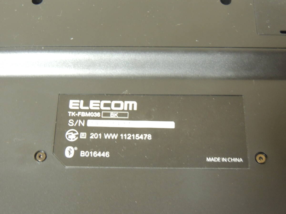 ELECOM エレコム Bluetooth Wireless Keyboard ワイヤレスキーボード TK-FB036BK 箱入り ジャンク 中古 3‐4_画像4