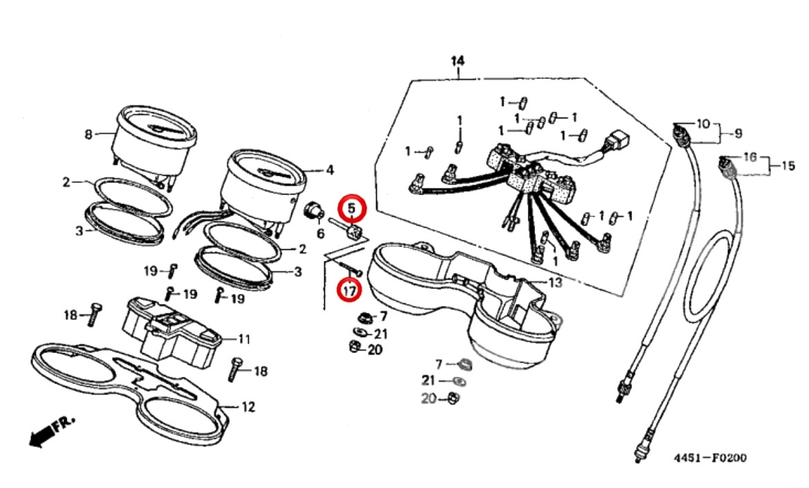 送料無料☆即納☆CB750F RC04 900F トリップメーター ノブ ネジ セット ホンダ純正 1100F FAからFCに適合 【J】_画像3