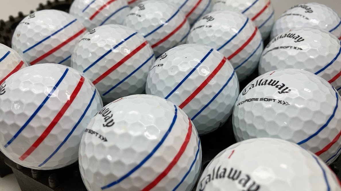 Q221【人気】 キャロウェイ Callaway CHROME SOFT X 2022年モデル トリプルトラック ホワイト B級 16個【B級ランク】【ロストボール】の画像2