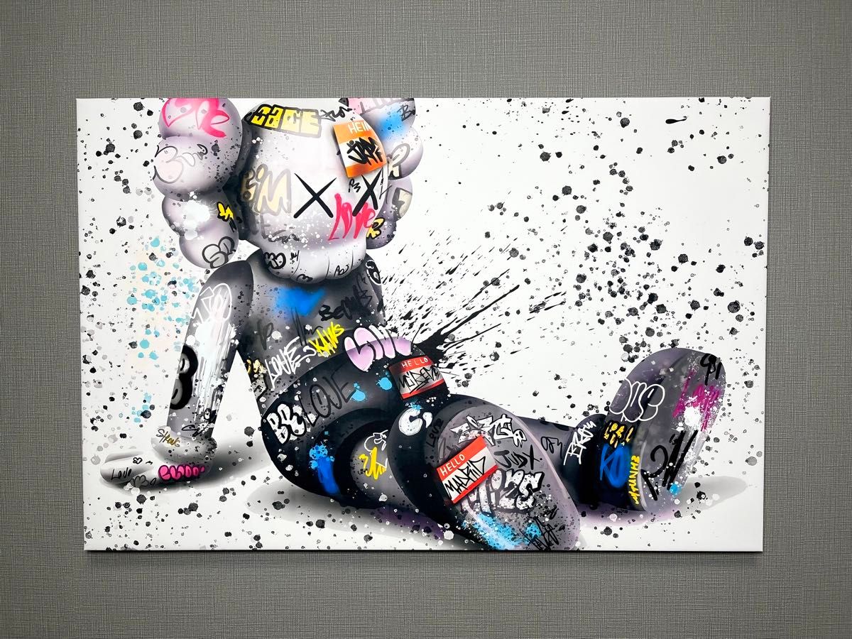 No.84☆木枠付きキャンバスアート☆ブランドアートポスター　バンクシー　バスキア　KAWS supreme アートパネル　絵画