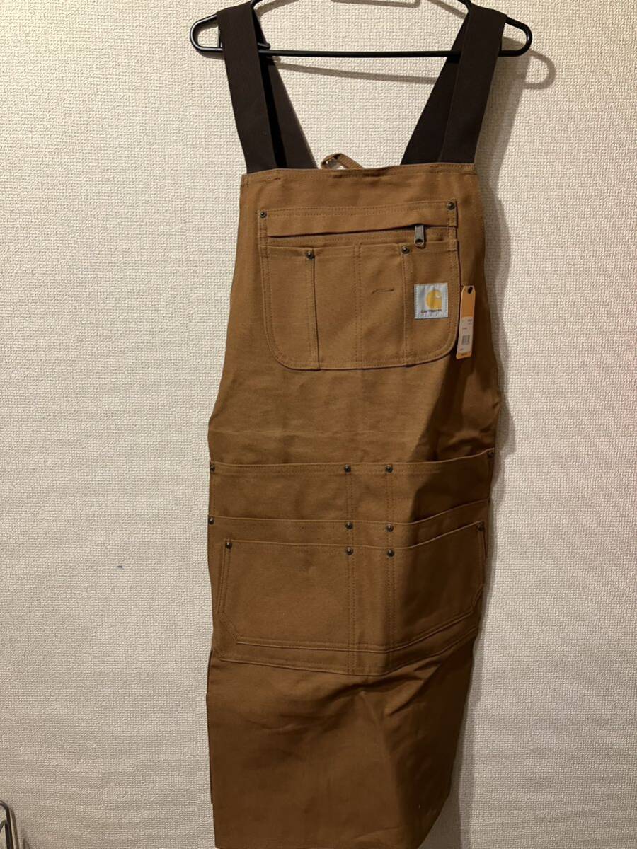 Carhartt カーハート ダック ワークエプロン　茶　作業着 前掛け アウトドア キャンプ　サロペット _画像1