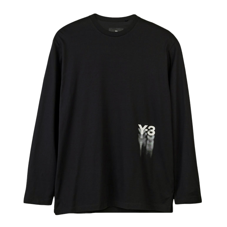 送料無料 2 Y-3 ワイスリー GFX LS TEE IZ3122 ブラック Tシャツ カットソー 長袖 男女兼用 size M