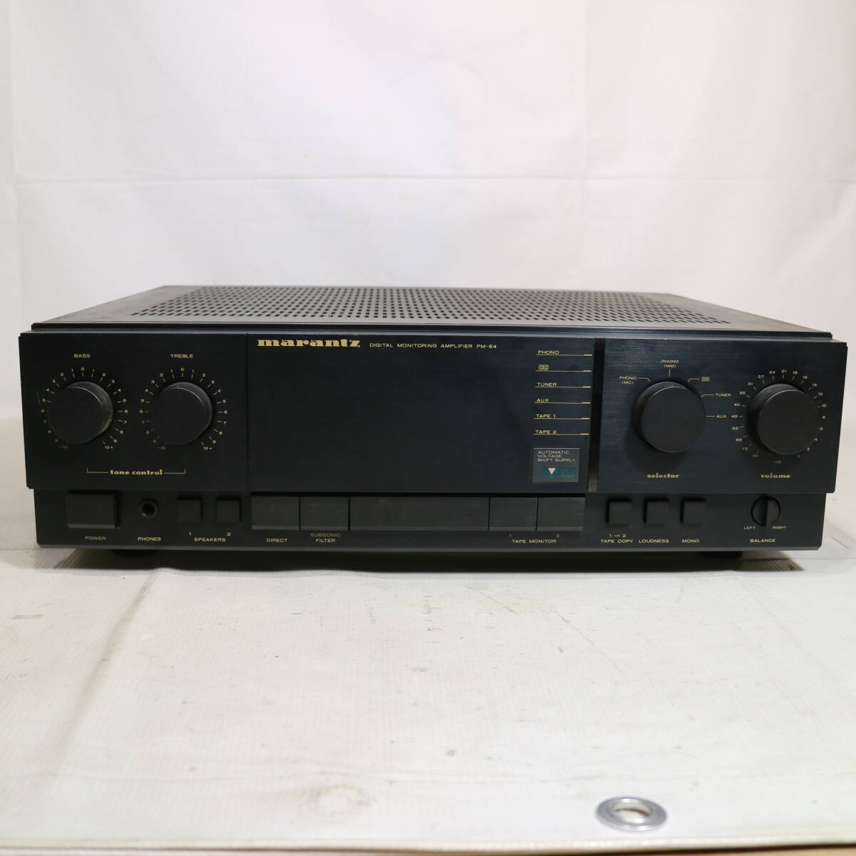 通電確認済み marantz マランツ プリメインアンプ PM-64 ブラック オーディオ AV機器 CD カセット 中古の画像1