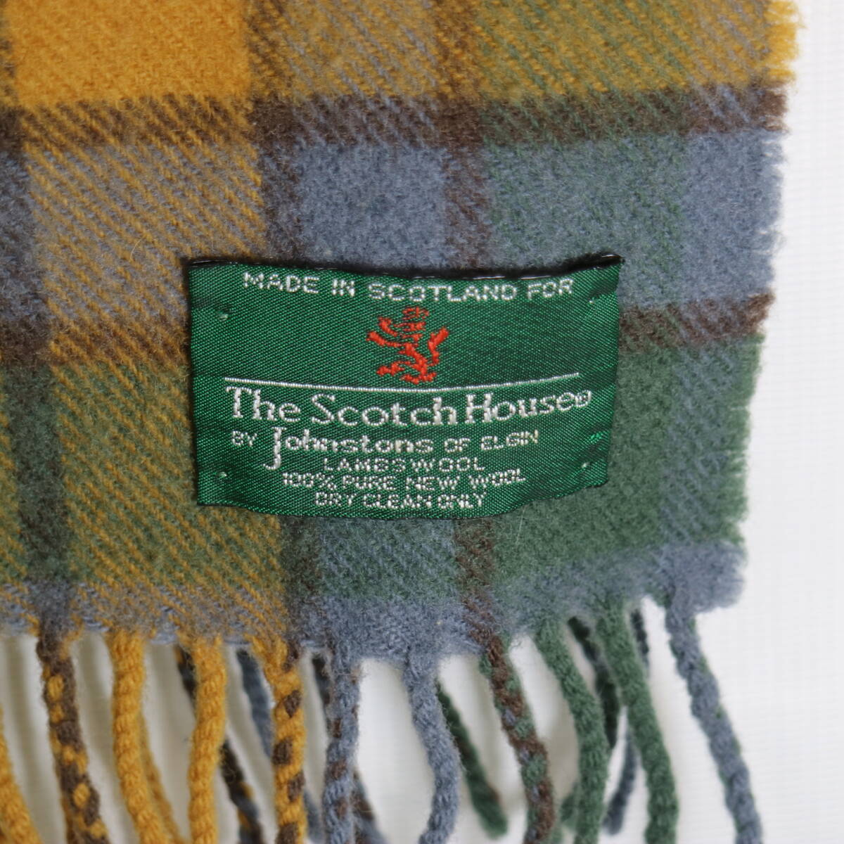THE SCOTCH HOUSE スコッチハウス カシミヤ 100% マフラー スコットランド製 タータン チェック 防寒 メンズ レディース ファッション 中古_画像5