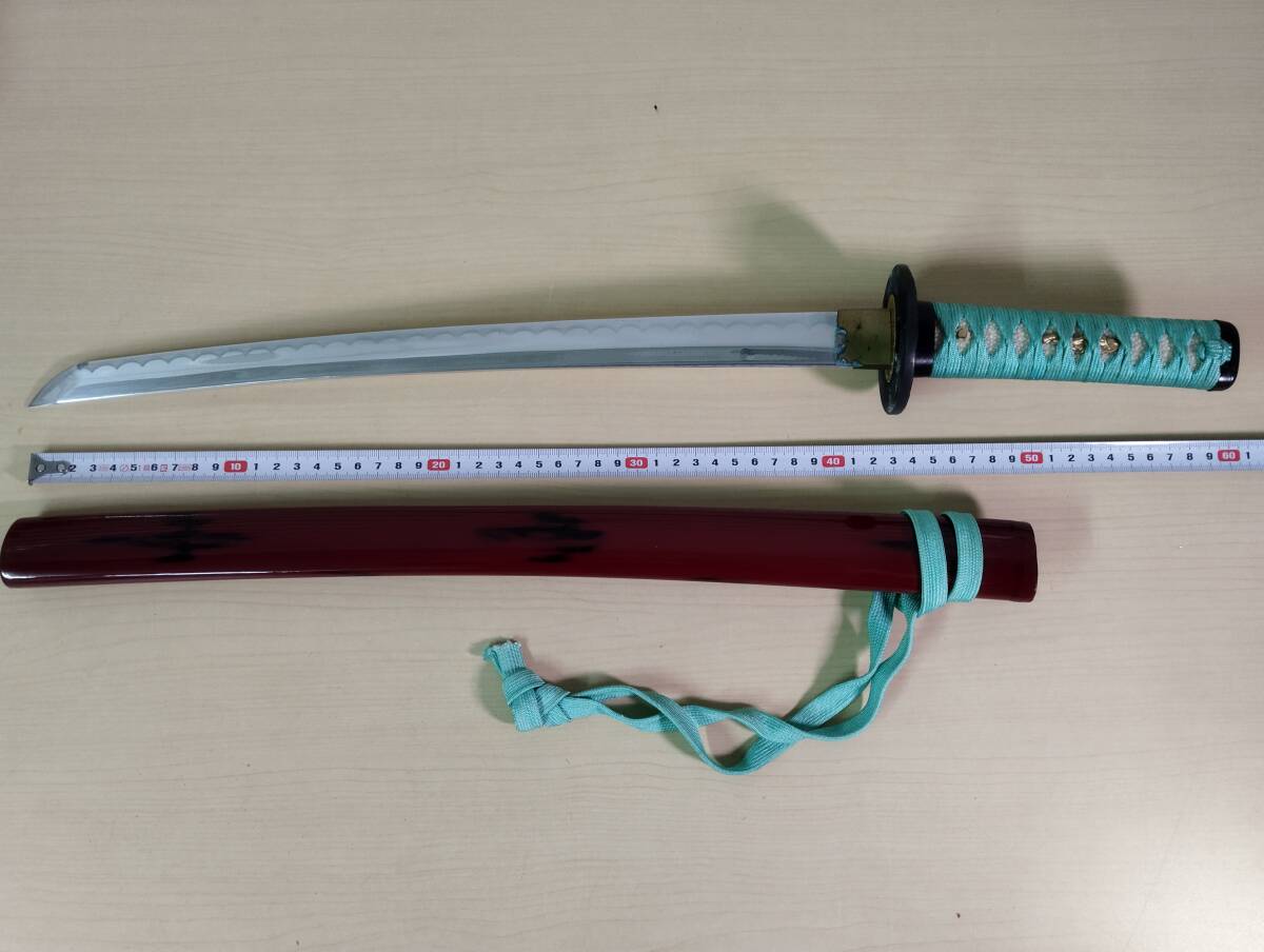 模造刀 脇差 水色 全長約60㎝ 納刀時65㎝ 日本刀 KATANA Sword 剣 NINJA SAMURAI 歴史 時代劇 舞台_画像3