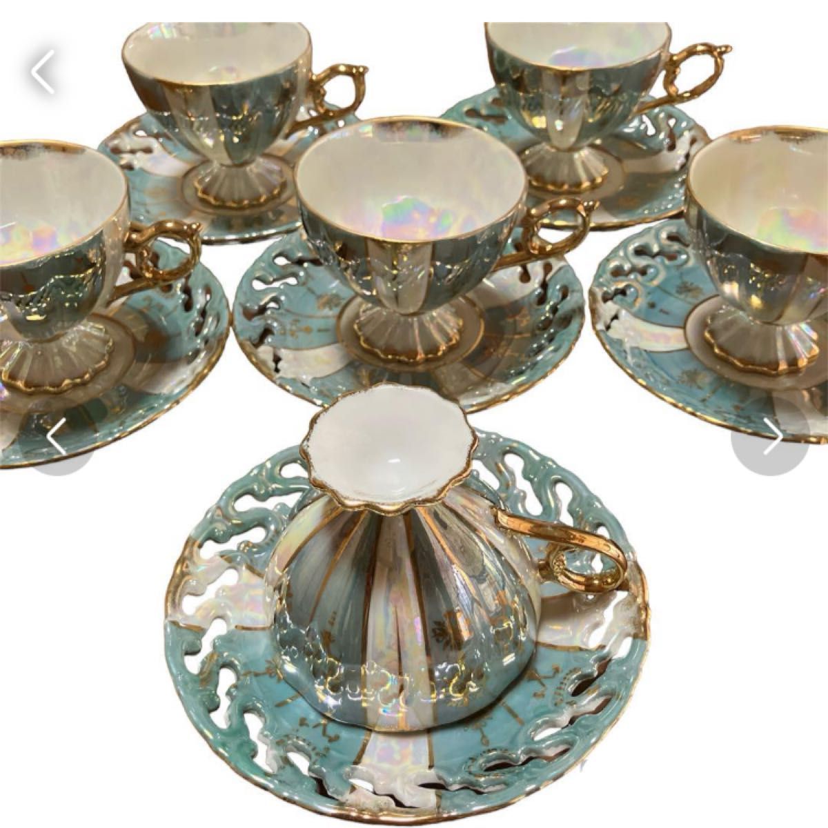 大橋陶器 OHASHI CHINA 1932年カップ＆ソーサー ゴールデンファンタジー 金彩食器 コーヒーカップ6客セット