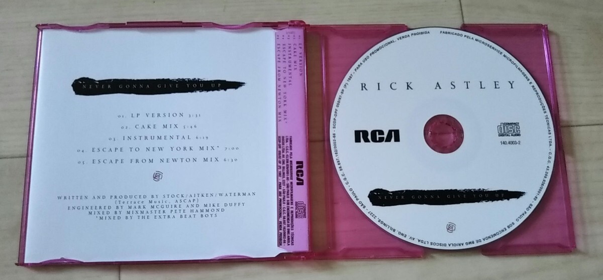 【PWL/80's】RICK ASTLEY リック・アストリー NEVER GONNA GIVE YOU UP ギヴ・ユー・アップ 5ヴァージョン収録貴重リミックス集の画像2
