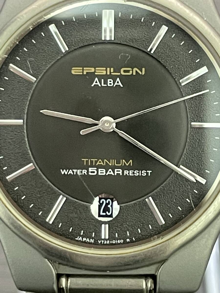 SEIKO EPSILON ALBA TITANIUM JAPAN Seiko Alba titanium wristwatch black face immovable goods 