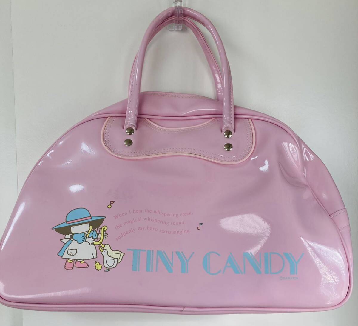 即決☆TINY CANDYのボストンバッグ☆ピンク色☆タイニーキャンディー☆昭和レトロ☆学研☆スポーツバッグ☆ピンクファッションの画像1