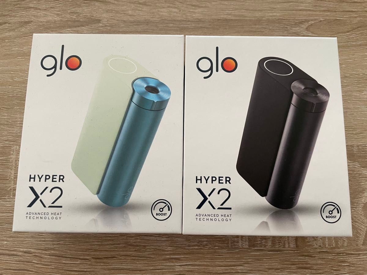 2個セット　新品　 glo　hyper X2  グローハイパーエックスツー　ミントブルー　ブラックデバイス　本体