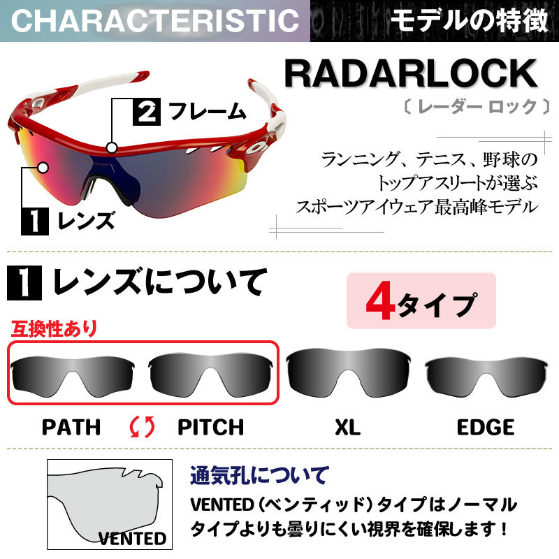 当店オリジナル オークリー レーダーロックパス 交換レンズ OAKLEY スポーツ サングラス RADARLOCK PATH ミラーレンズ ZERO製_画像8