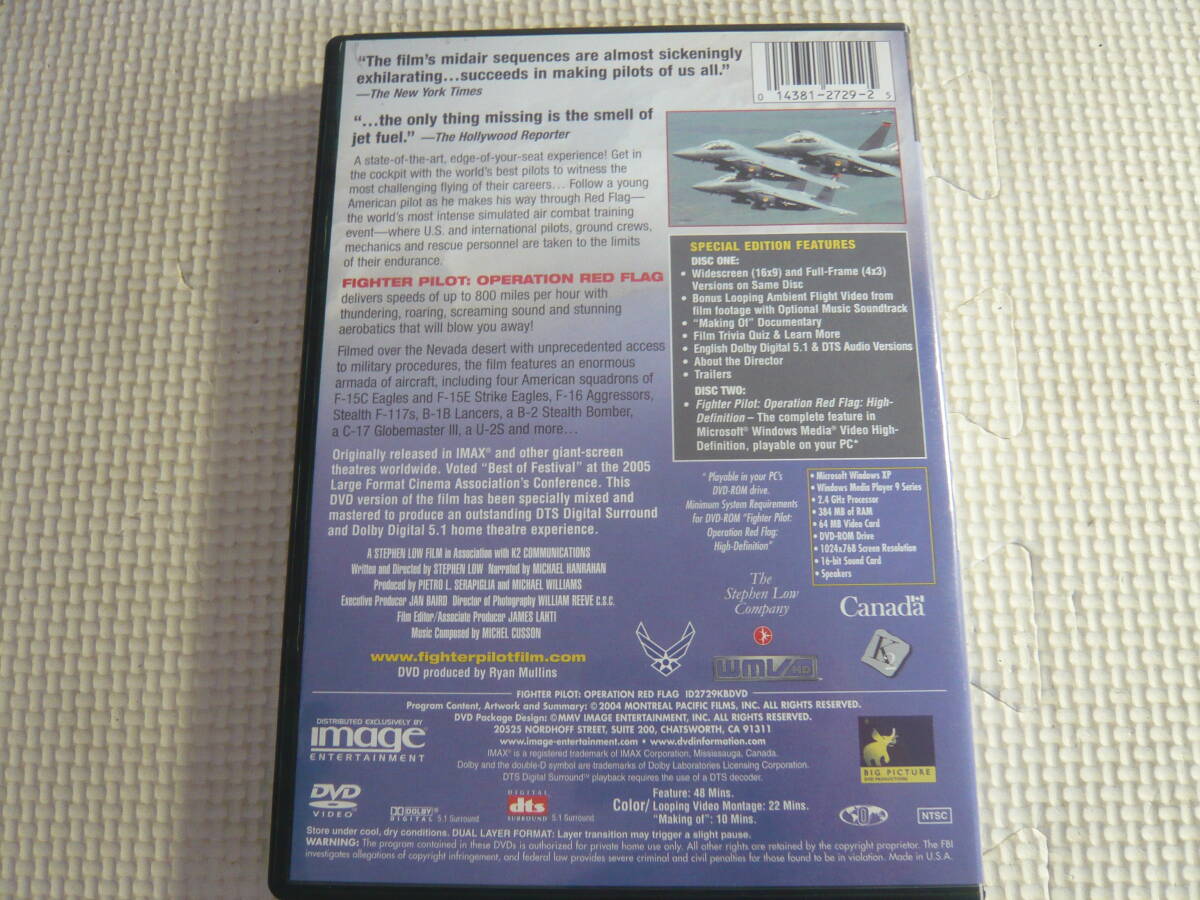 海外版DVD２枚組《IMAX: Fighter Pilot - Operation Red Flag》中古_画像5