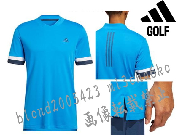 ■新品【adidas GOLF】アディダスゴルフ クール&ドライHEAT RDY 高通気 半袖シャツ■BU/O(XL)_画像5