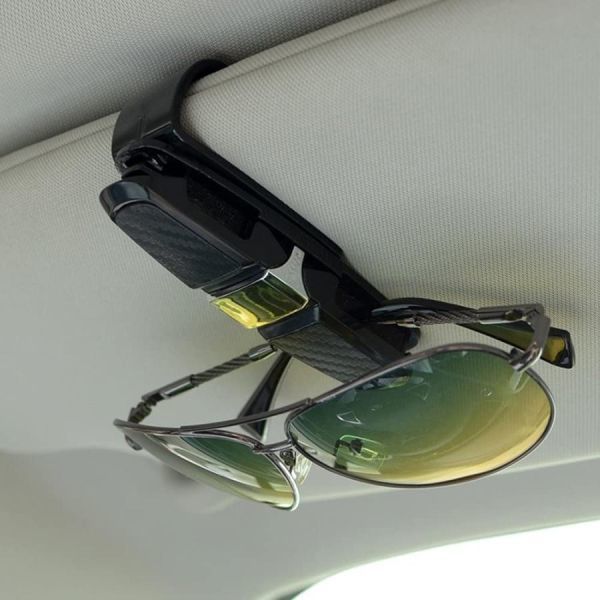 サングラスホルダー メガネホルダー 車 眼鏡 サンバイザー 収納 カード 駐車券 クリップ シルバー 2個セット_画像5