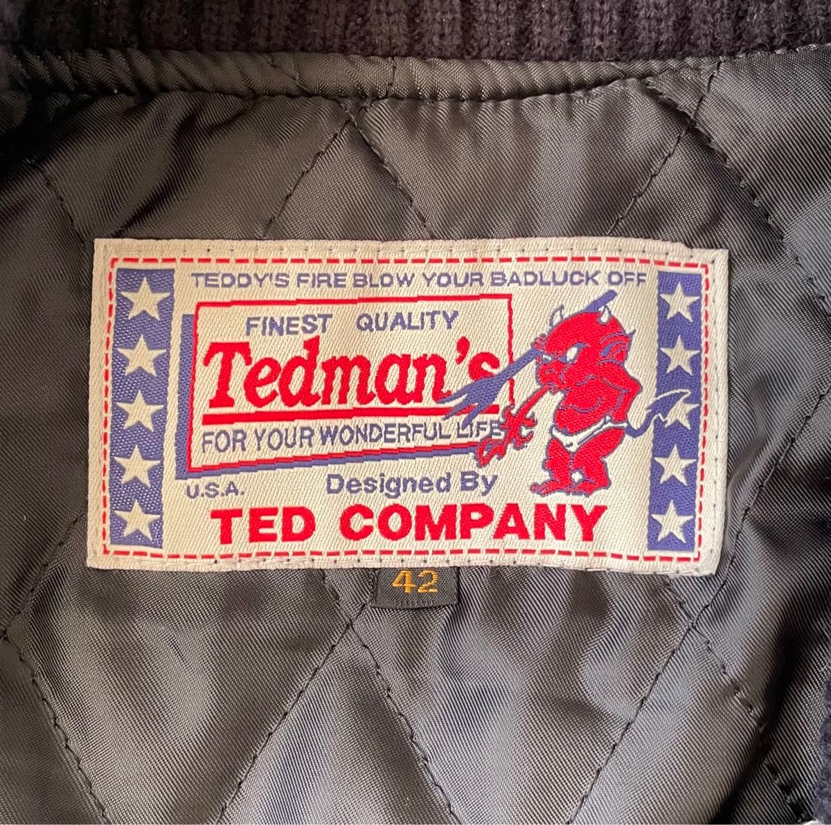 激レア】TED MAN スタジャン 42 ブラック フルデコ 袖革 ワッペン