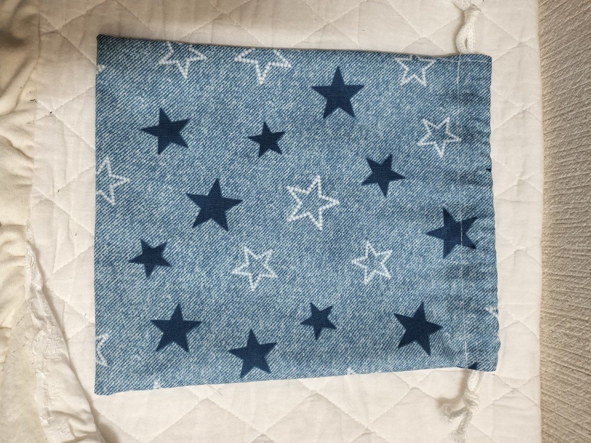  lunch sack pouch hand made glass inserting go in . preparation glass sack star pattern Denim style man lunch sack 