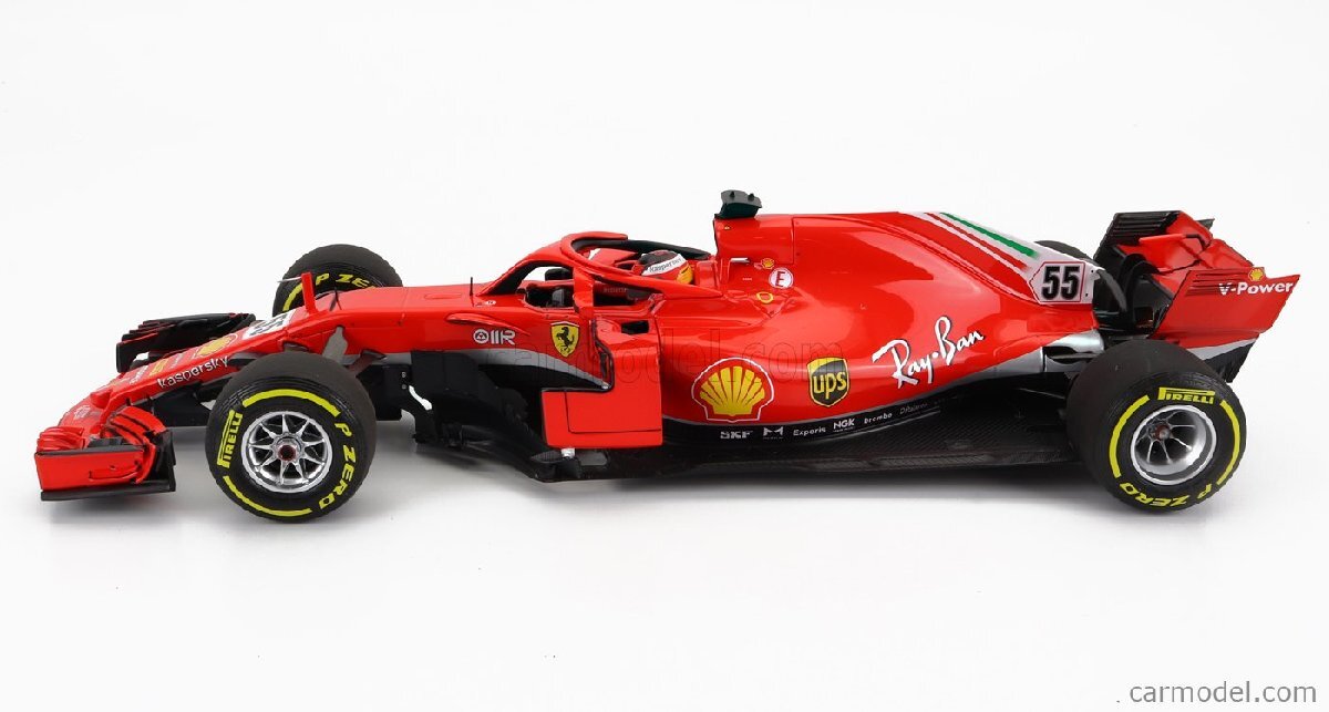 BBR 1/18 ミニカー ダイキャストモデル 2021年1月29日 フィオラノ テスト フェラーリ Ferrari SF71H Test Fiorano CARLOS SAINZ No.55の画像3
