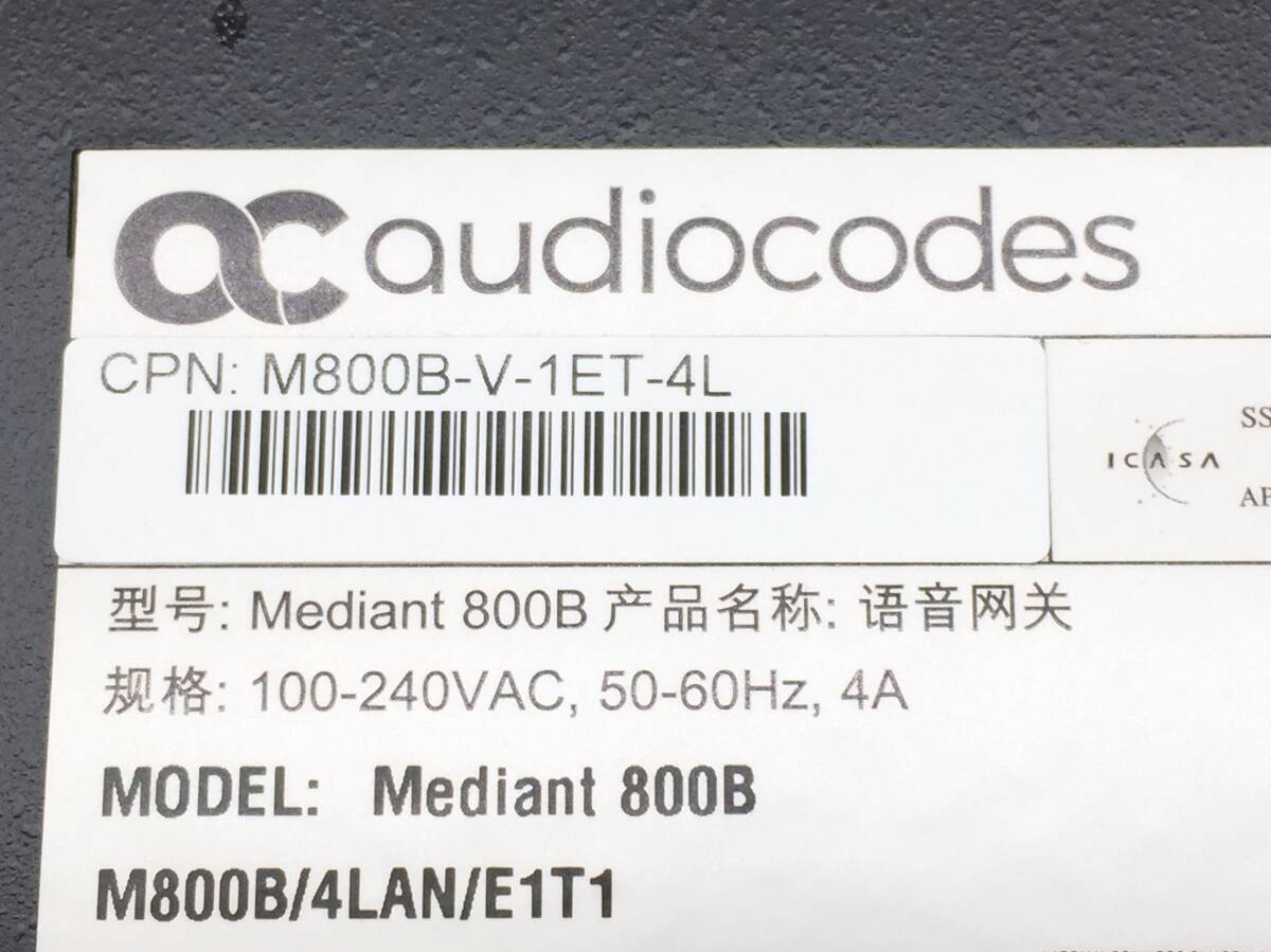 〇Audio Codes オーディオコード Mediant 800B VoIPゲートウェイ M800B-V-1ET-4L 動作品の画像7