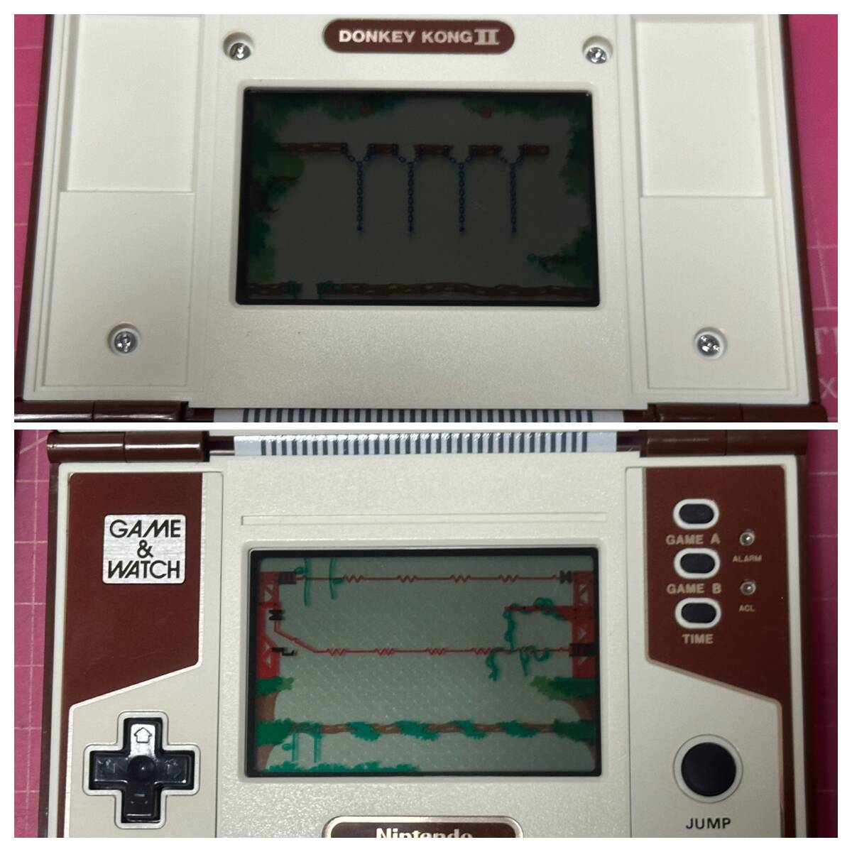 GAME&WATCH ゲームウォッチ ドンキーコング2 箱説有 DONKEY KONGII ゲームウオッチ マルチスクリーン 中古 動確 偏光反射板交換 送料無料