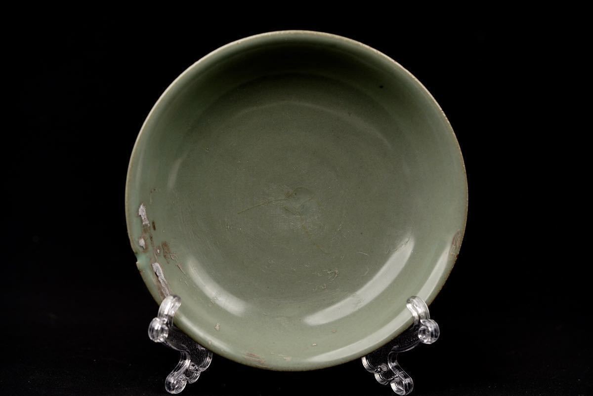 中国 南宋 龍泉窯 青磁 筆洗 盤 唐物 古美術 時代物 飾皿 古玩
