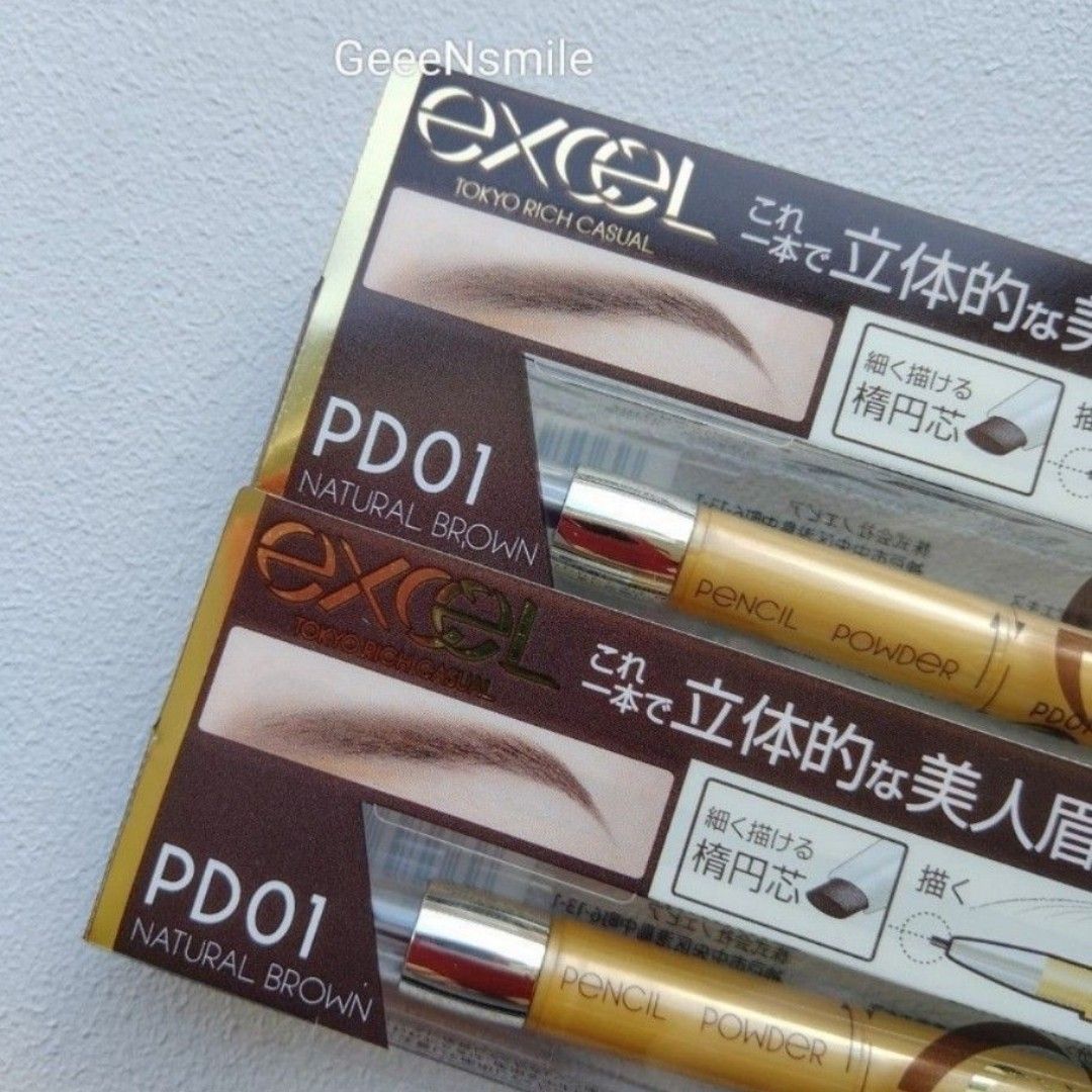 エクセル パウダー&ペンシル EX PD01【ナチュラルブラウン】2本セット ☆新品・未開封☆