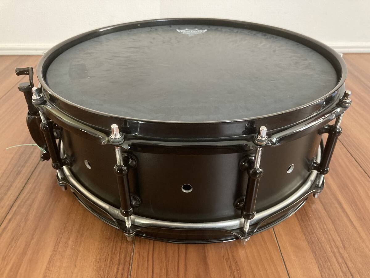 送料無料！パール pearl ultracast 14×5 ウルトラキャスト アルミ スネアドラム カスタム品 ソリッド 1450 リングミュートの画像5