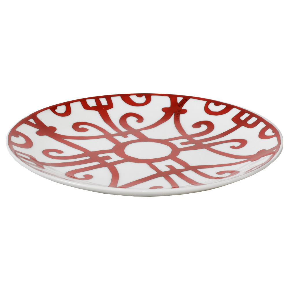 エルメス HERMES ガダルキヴィール プレート 皿 陶磁器 レッド ホワイト 17cm_画像2