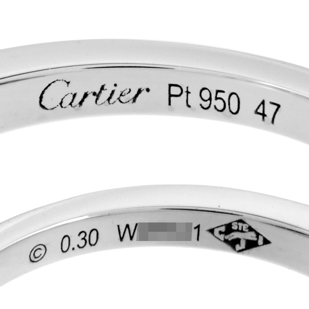 カルティエ Cartier バレリーナ ソリテール リング 指輪 ダイヤモンド 0.30ct #47 Pt950 D/VVS1/3EX レディースの画像4