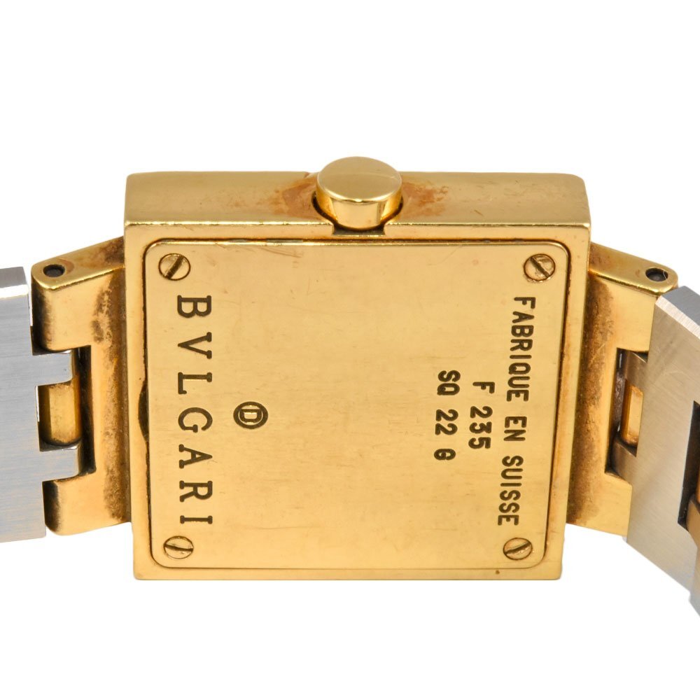 ブルガリ BVLGARI SQ22G クアドラード 腕時計 ブラック文字盤 稼働品 SS K18YG レディースの画像3