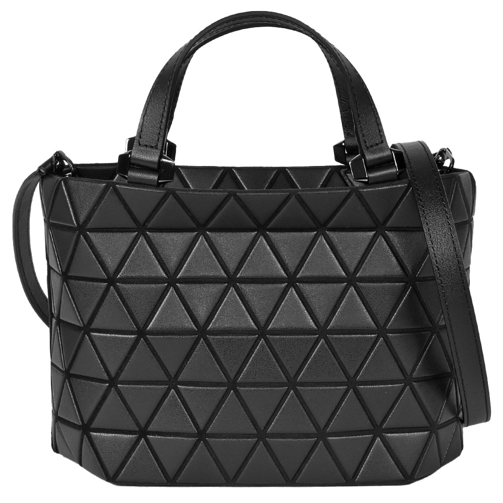 バオバオ イッセイミヤケ BAOBAO ISSEY MIYAKE クリスタル マット ハンドバッグ 2WAY フェイクレザー BB33AG313 ブラック ショルダーバッグ_画像1