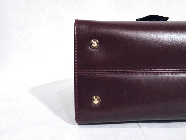 ◆超美品◆BALLY バリー*本革/カーフレザー*ハンドバッグ*ゴールド金具*フォーマルバッグ*ボルドー*保存袋*カデナ/クロシェット*イタリア製_画像9