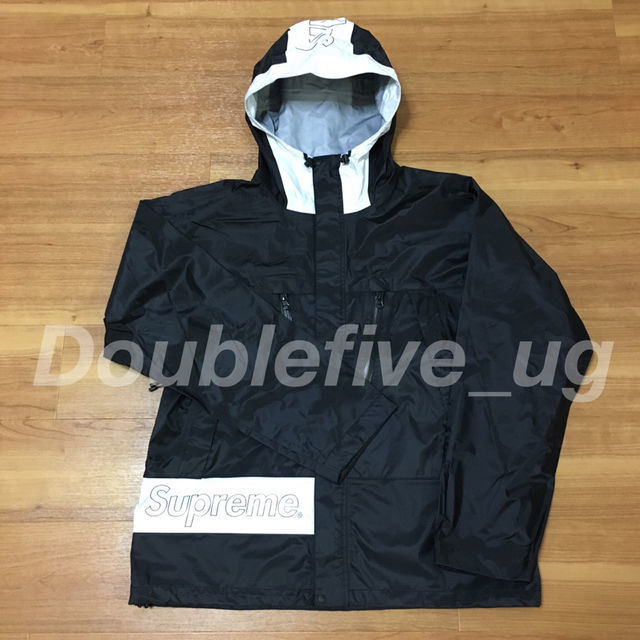 supreme taped seam anorak black