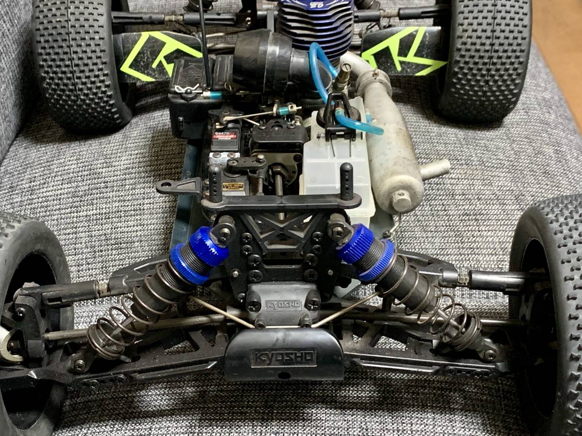 [1 jpy start!] beautiful goods! Inferno NEO ST RACE SPEC Kyosho INFERNO 1/8 buggy engine after market servo 2 piece,OS MAX 25XZ attaching! there is no final result!