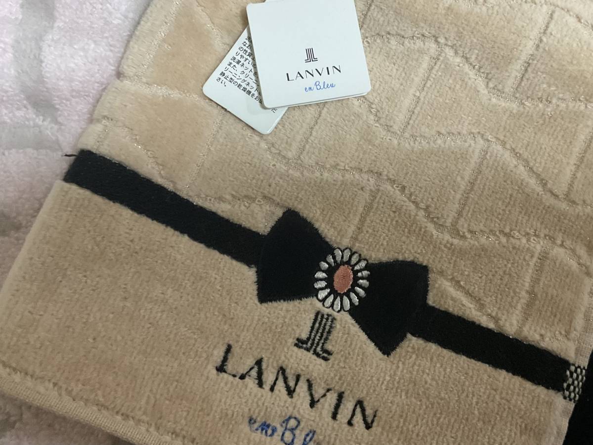 未使用＊ランバンオンブルー/LANVIN en Bleu タオルハンカチ2枚　リボン・りぼん・ラメ入り　ゆうパケット送料230円 匿名配達 即決_画像5