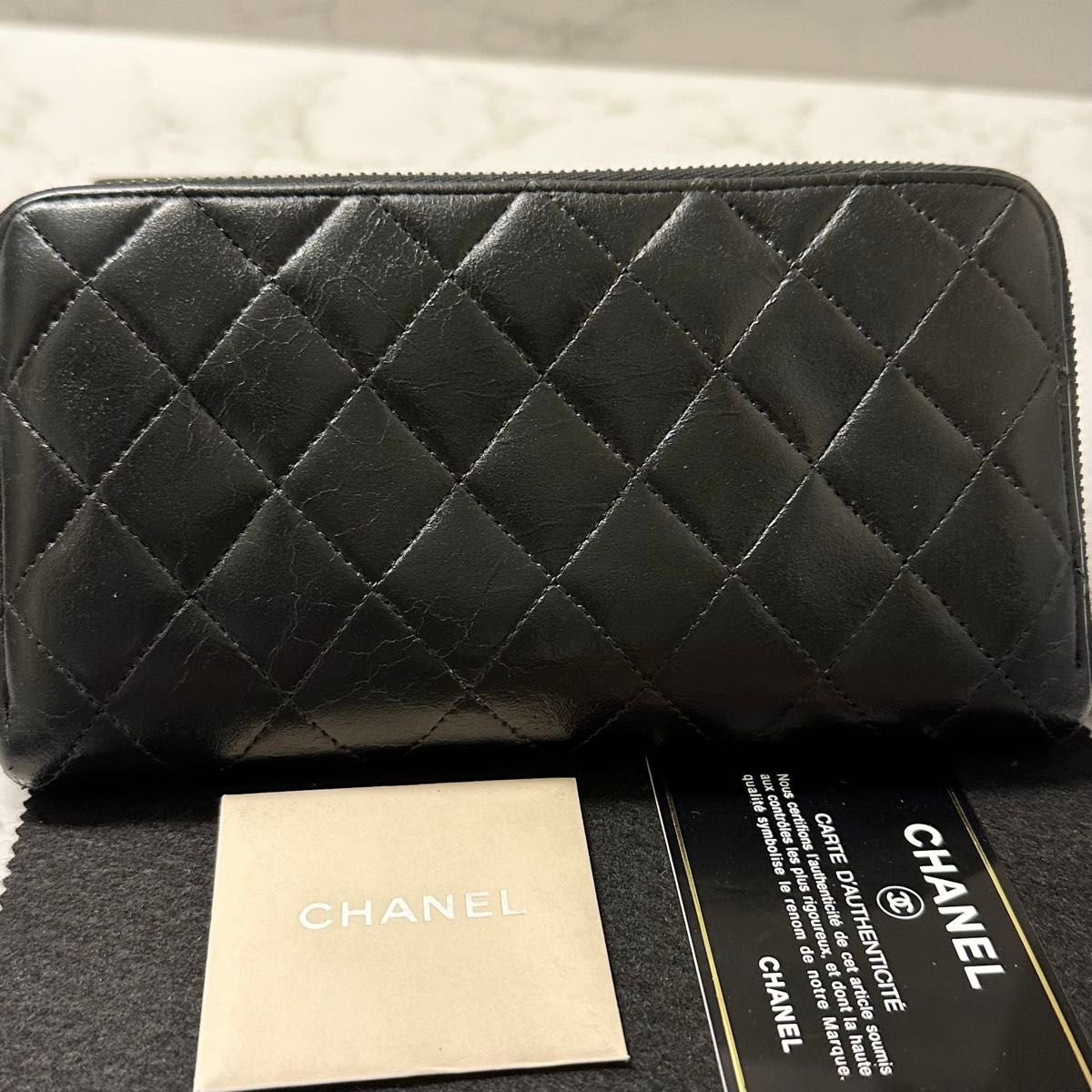 ほぼ新品！ シャネル CHANEL 財布 長財布　ブリリアント マトラッセ ラウンドファスナー