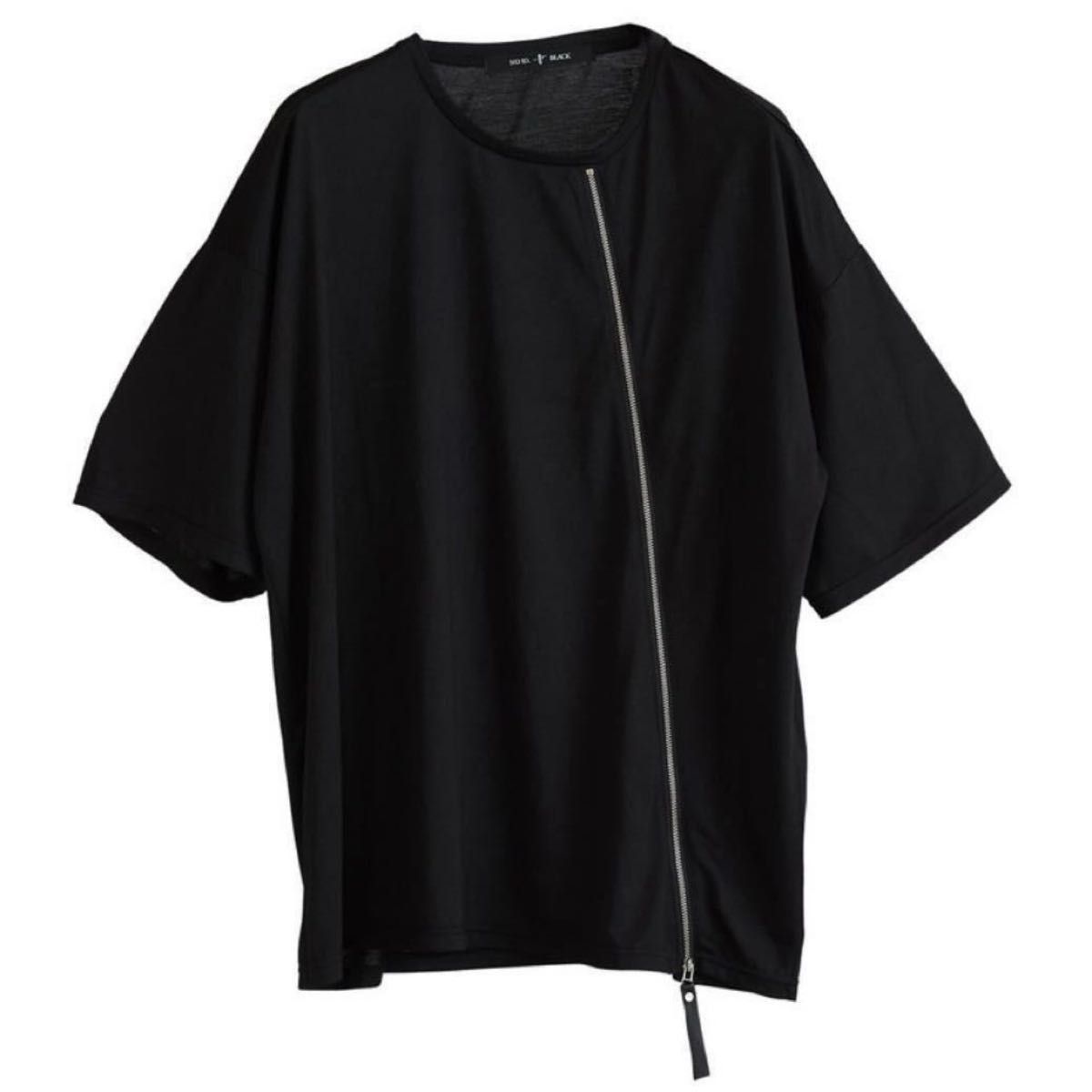NO ID. フロントZIP BIG Tシャツ ◆新品未使用 23SS ブラック カットソー ビッグシルエット ノーアイディー