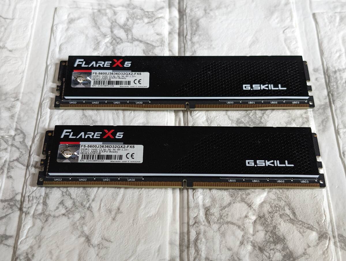 G.SKILL ジースキル (DDR5-5600 PC5-44800 32GB 2枚組 64GB) F5-5600J3636D32GX2-FX5 DIMM(デスクトップ用)の画像2