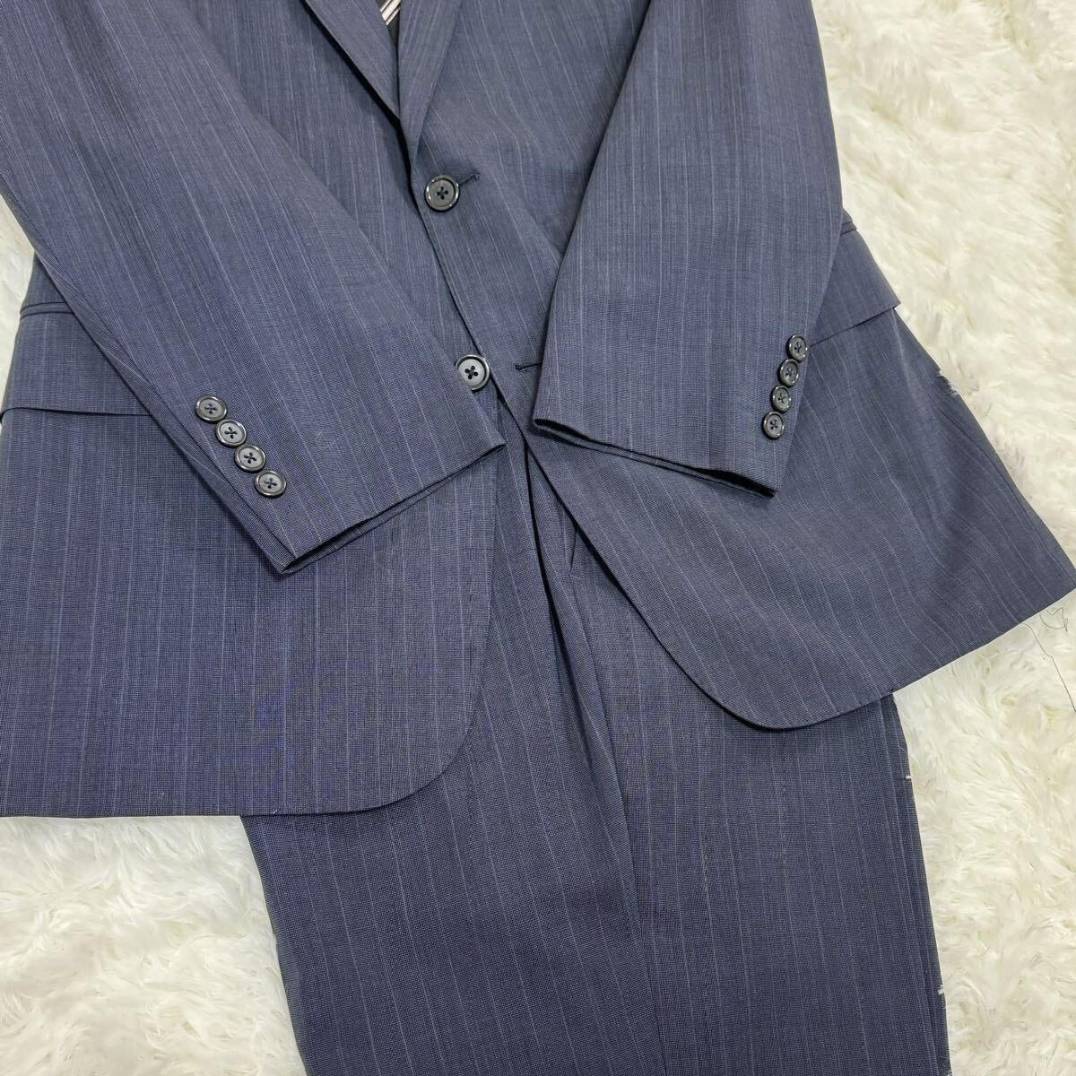  rare XXL 44REG!! Brooks Brothers [BROOKS BROTHERS ×BROOKS COOL] setup men's suit navy stripe business 