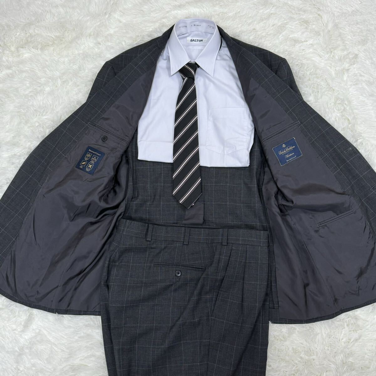  rare XXL 44REG!! Brooks Brothers [BROOKS BROTHERS ×BROOKS COOL]REGENT setup men's suit navy check pattern business 