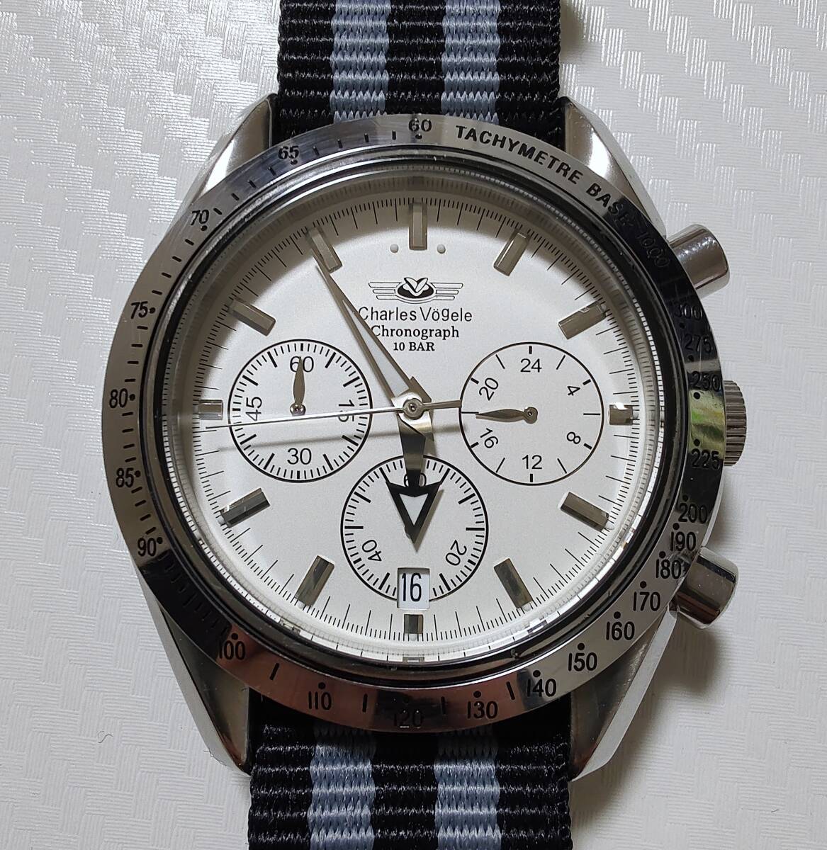 ◆Charles Vogele クオーツ腕時計 クロノグラフ 男性用 [CV-7871R]の画像1